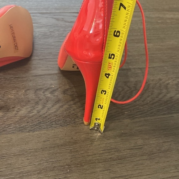 NWT BURJU Under The Influence Open Toe Lace Up Buckle Ankle Boots | Red 11 - Picture 7 of 10